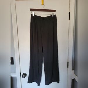Black wide leg tailored trouser pants